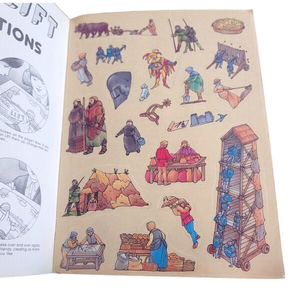 Vintage Stick Lift Create Picture Castle Safari Vinyl Figure Educational Book - Picture 5 of 6